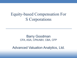 slides - Advanced Valuation Analytics