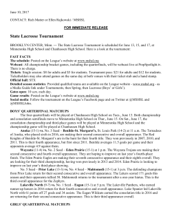 State Lacrosse Tournament - the Minnesota State High School