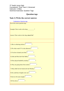 Question tags - Fill