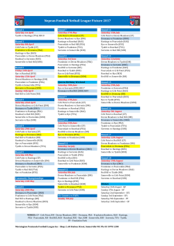 Nepean Football Netball League Fixture 2017