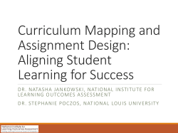Curriculum mapping and assessment design: Aligning student