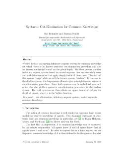Syntactic Cut-Elimination for Common Knowledge - BFH