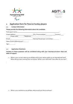 Application form for Para ice hockey players