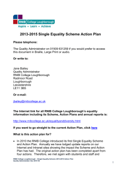 Single Equality Scheme Action Plan 2013