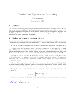 The Four Basic Algorithms and Backtracking