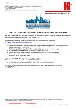 August 29th, 2003 - Haemophilia Foundation Australia