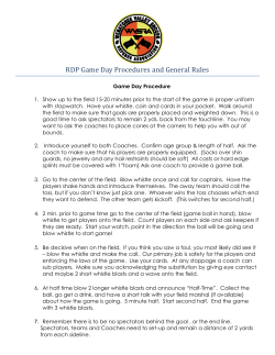 RDP Game Day Procedures and General Rules