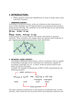 Ionic Equilibrium - Notes