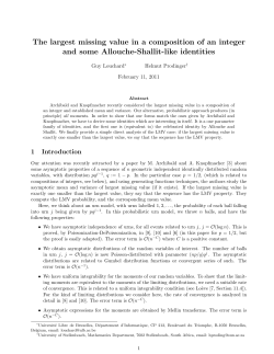 The largest missing value in a composition of an integer and