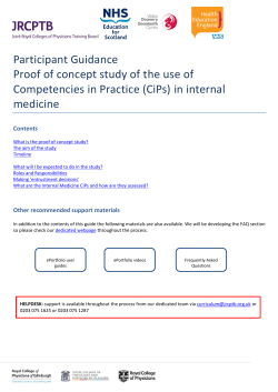 Participant Guidance Proof of concept study of the use of