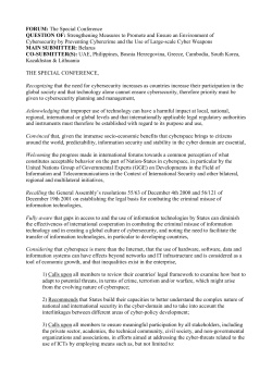 FORUM: The Special Conference QUESTION OF: Strengthening