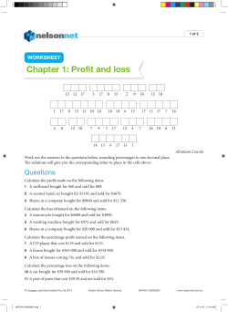 Chapter 1: Profit and loss