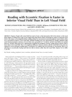 Reading with Eccentric Fixation is Faster in Inferior Visual Field