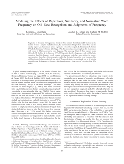 Modeling the Effects of Repetitions, Similarity, and Normative Word