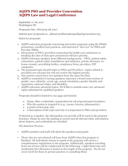 Proposals - Alliance for Quality Improvement and Patient Safety