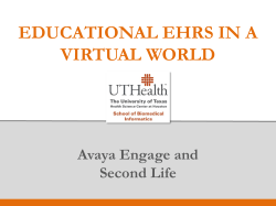 EDUCATIONAL EHRS IN A VIRTUAL WORLD