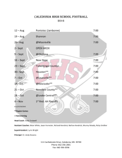 CHS Football Schedule 2016 - Lowndes County School District