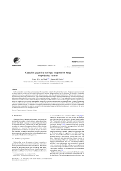 Capuchin cognitive ecology: cooperation based