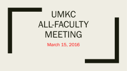 UMKC All Faculty Meeting Presentation