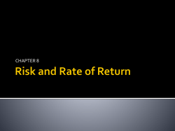 1. Stand-alone Risk and Return