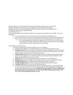 Understanding the cost of acquiring the inputs used to produce