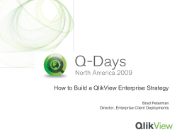 QlikView 9 Roadmap
