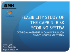 FEASIBILITY STUDY OF THE CAPRINI RISK SCORING SYSTEM