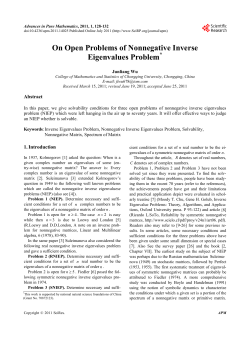 On Open Problems of Nonnegative Inverse Eigenvalues Problem
