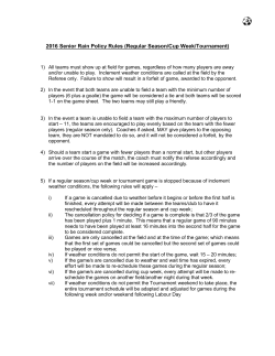 2016 Senior Rain Policy Rules (Regular Season/Cup Week