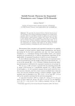 Myhill-Nerode Theorem for Sequential Transducers over Unique