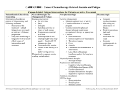 CARE GUIDE for CANCER RELATED ANEMIA