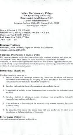 LaGuardia Community College Course: Microeconomics Required