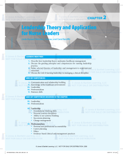 Leadership Theory and Application for Nurse Leaders