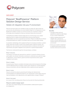 Polycom&reg; RealPresence&trade; Platform Solution Design Service