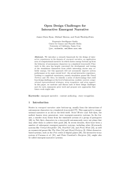 Open Design Challenges for Interactive Emergent Narrative