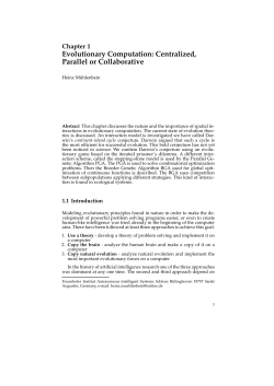 Evolutionary Computation: Centralized, Parallel or Collaborative