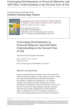 Converging Developments in Prosocial Behavior and Self