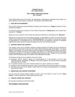 1 CONTEST RULES (the “Official Rules”) TEXT 2 SWIM: HARD