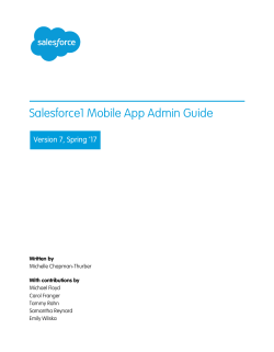 Salesforce1 Mobile App Admin Guide