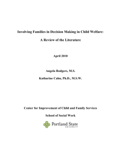 Involving Families in Decision Making in Child Welfare: A Review of