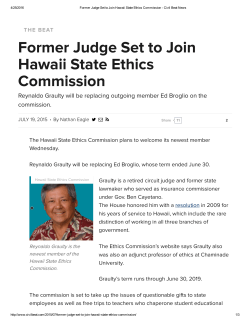 Former Judge Set to Join Hawaii State Ethics