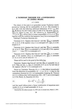 A TAUBERIAN THEOREM FOR a-CONVERGENCE OF CES&Agrave;RO