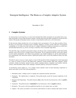 Emergent Intelligence: The Brain as a Complex Adaptive System