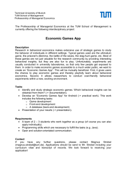 Economic Games App
