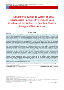 A Short Introduction to System Theory: Indispensable Postulate