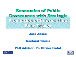 Economics of Public Governance with Strategic Production of