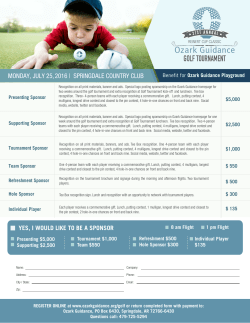 OG GOLF Sponsor Levels 2016
