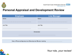 Personal Appraisal and Development Review Your