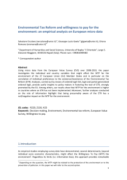 Environmental Tax Reform and willingness to pay for the environment