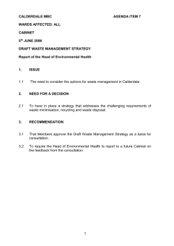 Draft Waste Management Strategy